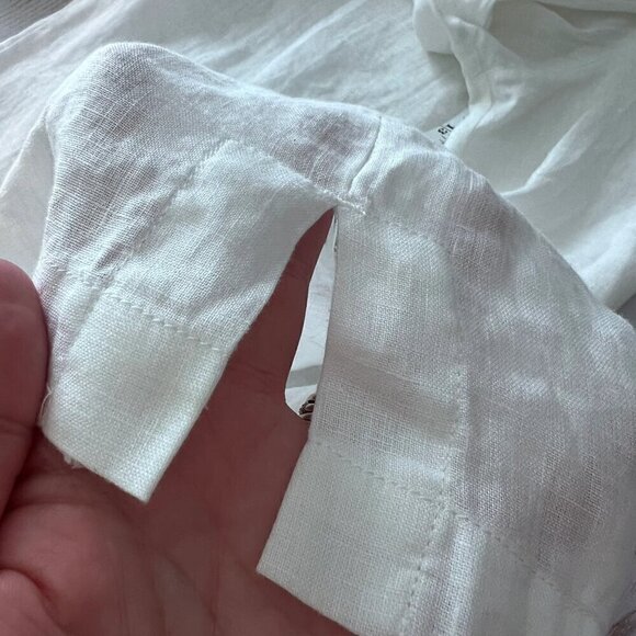 NWT Tommy Bahama Women's White Linen Long Sleeve Tunic Blouse Size Medium - Picture 6 of 13